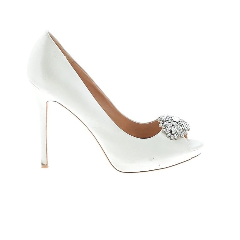Badgley Mischka Ivory Satin Heels